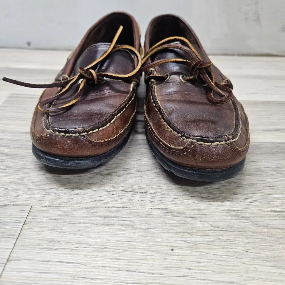 Polo Ralph Lauren Sport Mens Brown Leather Loafer Size 8.5 Preppy Office